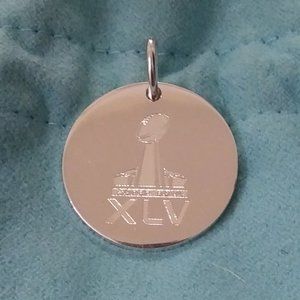 UNUSED Tiffany & Co Super Bowl XLV Round Tag Charm